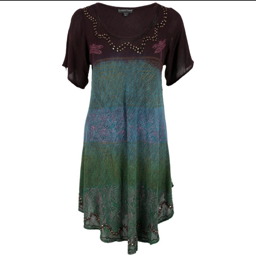 New Greater Good Dragonfly Tunic Top OS